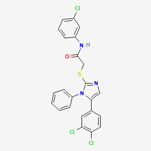 molecular formula C23H16Cl3N3OS B6586525 N-(3-chlorophenyl)-2-{[5-(3,4-dichlorophenyl)-1-phenyl-1H-imidazol-2-yl]sulfanyl}acetamide CAS No. 1206993-55-6
