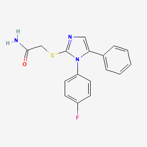molecular formula C17H14FN3OS B6586552 2-{[1-(4-fluorophenyl)-5-phenyl-1H-imidazol-2-yl]sulfanyl}acetamide CAS No. 1207027-02-8