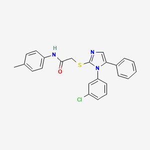 molecular formula C24H20ClN3OS B6586569 2-{[1-(3-chlorophenyl)-5-phenyl-1H-imidazol-2-yl]sulfanyl}-N-(4-methylphenyl)acetamide CAS No. 1207058-00-1