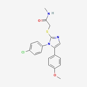 molecular formula C19H18ClN3O2S B6586589 2-{[1-(4-chlorophenyl)-5-(4-methoxyphenyl)-1H-imidazol-2-yl]sulfanyl}-N-methylacetamide CAS No. 1226438-83-0