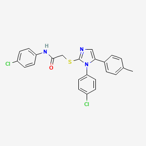 molecular formula C24H19Cl2N3OS B6586591 N-(4-chlorophenyl)-2-{[1-(4-chlorophenyl)-5-(4-methylphenyl)-1H-imidazol-2-yl]sulfanyl}acetamide CAS No. 1226447-51-3
