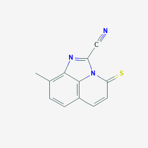 molecular formula C12H7N3S B065866 4h-Imidazo[4,5,1-ij]quinoline-2-carbonitrile,9-methyl-4-thioxo- CAS No. 186303-09-3