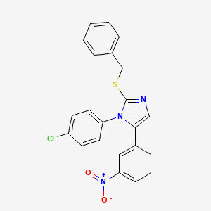 molecular formula C22H16ClN3O2S B6586603 2-(benzylsulfanyl)-1-(4-chlorophenyl)-5-(3-nitrophenyl)-1H-imidazole CAS No. 1226456-80-9