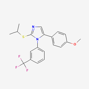5-(4-methoxyphenyl)-2-(propan-2-ylsulfanyl)-1-[3-(trifluoromethyl)phenyl]-1H-imidazole