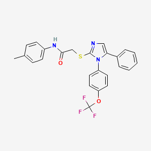 molecular formula C25H20F3N3O2S B6586632 N-(4-methylphenyl)-2-({5-phenyl-1-[4-(trifluoromethoxy)phenyl]-1H-imidazol-2-yl}sulfanyl)acetamide CAS No. 1226428-27-8