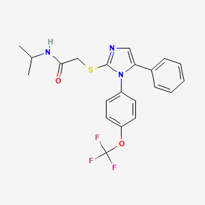 molecular formula C21H20F3N3O2S B6586637 2-({5-phenyl-1-[4-(trifluoromethoxy)phenyl]-1H-imidazol-2-yl}sulfanyl)-N-(propan-2-yl)acetamide CAS No. 1226456-96-7
