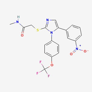 molecular formula C19H15F3N4O4S B6586650 N-methyl-2-{[5-(3-nitrophenyl)-1-[4-(trifluoromethoxy)phenyl]-1H-imidazol-2-yl]sulfanyl}acetamide CAS No. 1226453-70-8
