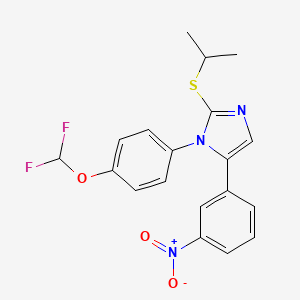 molecular formula C19H17F2N3O3S B6586689 1-[4-(difluoromethoxy)phenyl]-5-(3-nitrophenyl)-2-(propan-2-ylsulfanyl)-1H-imidazole CAS No. 1226434-70-3