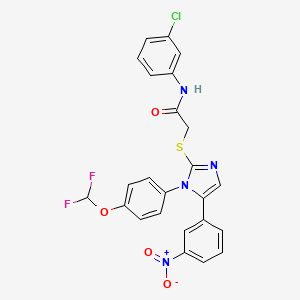 molecular formula C24H17ClF2N4O4S B6586696 N-(3-chlorophenyl)-2-({1-[4-(difluoromethoxy)phenyl]-5-(3-nitrophenyl)-1H-imidazol-2-yl}sulfanyl)acetamide CAS No. 1226443-19-1