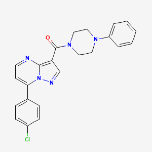 molecular formula C23H20ClN5O B6586744 1-[7-(4-chlorophenyl)pyrazolo[1,5-a]pyrimidine-3-carbonyl]-4-phenylpiperazine CAS No. 1251690-99-9