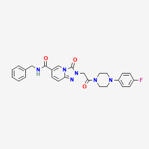 molecular formula C26H25FN6O3 B6586751 N-benzyl-2-{2-[4-(4-fluorophenyl)piperazin-1-yl]-2-oxoethyl}-3-oxo-2H,3H-[1,2,4]triazolo[4,3-a]pyridine-6-carboxamide CAS No. 1251617-44-3