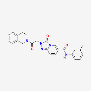 molecular formula C25H23N5O3 B6586788 N-(3-methylphenyl)-3-oxo-2-[2-oxo-2-(1,2,3,4-tetrahydroisoquinolin-2-yl)ethyl]-2H,3H-[1,2,4]triazolo[4,3-a]pyridine-6-carboxamide CAS No. 1226455-55-5
