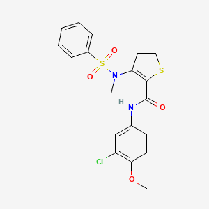 molecular formula C19H17ClN2O4S2 B6586794 N-(3-chloro-4-methoxyphenyl)-3-(N-methylbenzenesulfonamido)thiophene-2-carboxamide CAS No. 1226442-54-1