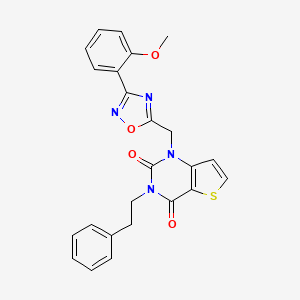 molecular formula C24H20N4O4S B6586802 1-{[3-(2-methoxyphenyl)-1,2,4-oxadiazol-5-yl]methyl}-3-(2-phenylethyl)-1H,2H,3H,4H-thieno[3,2-d]pyrimidine-2,4-dione CAS No. 1226443-14-6