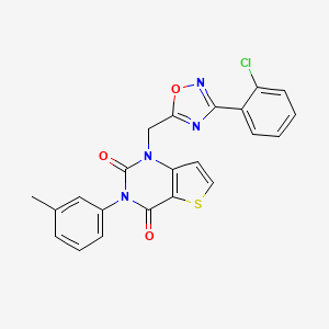 molecular formula C22H15ClN4O3S B6586805 1-{[3-(2-chlorophenyl)-1,2,4-oxadiazol-5-yl]methyl}-3-(3-methylphenyl)-1H,2H,3H,4H-thieno[3,2-d]pyrimidine-2,4-dione CAS No. 1226443-95-3