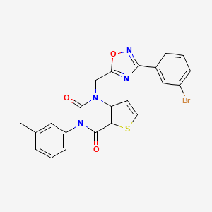 molecular formula C22H15BrN4O3S B6586814 1-{[3-(3-bromophenyl)-1,2,4-oxadiazol-5-yl]methyl}-3-(3-methylphenyl)-1H,2H,3H,4H-thieno[3,2-d]pyrimidine-2,4-dione CAS No. 1226455-93-1