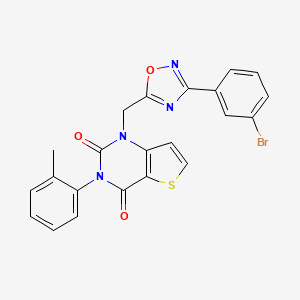 molecular formula C22H15BrN4O3S B6586817 1-{[3-(3-bromophenyl)-1,2,4-oxadiazol-5-yl]methyl}-3-(2-methylphenyl)-1H,2H,3H,4H-thieno[3,2-d]pyrimidine-2,4-dione CAS No. 1226439-62-8