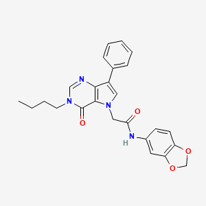 molecular formula C25H24N4O4 B6586828 N-(2H-1,3-benzodioxol-5-yl)-2-{3-butyl-4-oxo-7-phenyl-3H,4H,5H-pyrrolo[3,2-d]pyrimidin-5-yl}acetamide CAS No. 1226430-36-9