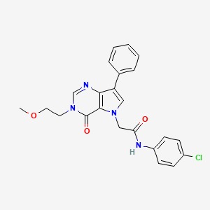 molecular formula C23H21ClN4O3 B6586829 N-(4-chlorophenyl)-2-[3-(2-methoxyethyl)-4-oxo-7-phenyl-3H,4H,5H-pyrrolo[3,2-d]pyrimidin-5-yl]acetamide CAS No. 1226427-46-8
