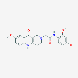 molecular formula C23H25N3O5 B6586845 N-(2,4-dimethoxyphenyl)-2-{8-methoxy-10-oxo-1H,2H,3H,4H,5H,10H-benzo[b]1,6-naphthyridin-2-yl}acetamide CAS No. 1251710-50-5