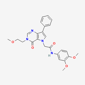molecular formula C25H26N4O5 B6586867 N-(3,4-dimethoxyphenyl)-2-[3-(2-methoxyethyl)-4-oxo-7-phenyl-3H,4H,5H-pyrrolo[3,2-d]pyrimidin-5-yl]acetamide CAS No. 1251559-00-8