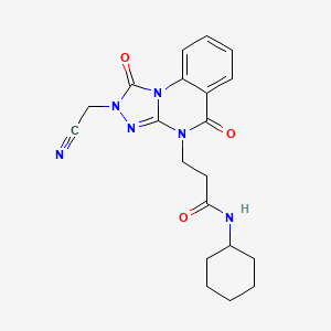 3-[2-(cyanomethyl)-1,5-dioxo-1H,2H,4H,5H-[1,2,4]triazolo[4,3-a]quinazolin-4-yl]-N-cyclohexylpropanamide