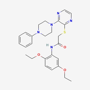 molecular formula C26H31N5O3S B6586920 N-(2,5-diethoxyphenyl)-2-{[3-(4-phenylpiperazin-1-yl)pyrazin-2-yl]sulfanyl}acetamide CAS No. 1031954-86-5