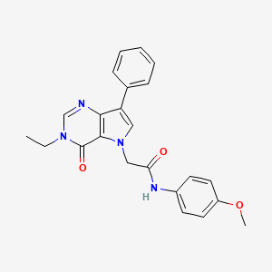 molecular formula C23H22N4O3 B6586941 2-{3-ethyl-4-oxo-7-phenyl-3H,4H,5H-pyrrolo[3,2-d]pyrimidin-5-yl}-N-(4-methoxyphenyl)acetamide CAS No. 1251615-87-8