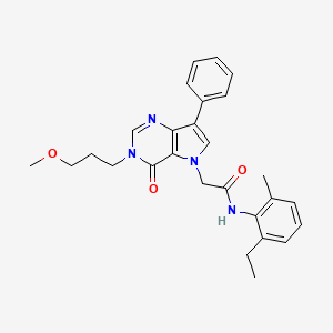molecular formula C27H30N4O3 B6586942 N-(2-ethyl-6-methylphenyl)-2-[3-(3-methoxypropyl)-4-oxo-7-phenyl-3H,4H,5H-pyrrolo[3,2-d]pyrimidin-5-yl]acetamide CAS No. 1251635-24-1