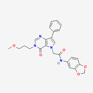 molecular formula C25H24N4O5 B6586947 N-(2H-1,3-benzodioxol-5-yl)-2-[3-(3-methoxypropyl)-4-oxo-7-phenyl-3H,4H,5H-pyrrolo[3,2-d]pyrimidin-5-yl]acetamide CAS No. 1251615-91-4