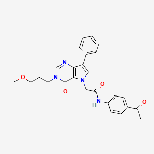 molecular formula C26H26N4O4 B6586955 N-(4-acetylphenyl)-2-[3-(3-methoxypropyl)-4-oxo-7-phenyl-3H,4H,5H-pyrrolo[3,2-d]pyrimidin-5-yl]acetamide CAS No. 1251612-88-0