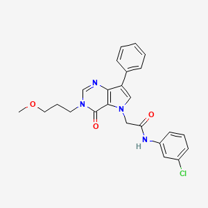 molecular formula C24H23ClN4O3 B6586962 N-(3-chlorophenyl)-2-[3-(3-methoxypropyl)-4-oxo-7-phenyl-3H,4H,5H-pyrrolo[3,2-d]pyrimidin-5-yl]acetamide CAS No. 1251646-54-4