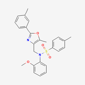 molecular formula C26H26N2O4S B6586964 N-(2-methoxyphenyl)-4-methyl-N-{[5-methyl-2-(3-methylphenyl)-1,3-oxazol-4-yl]methyl}benzene-1-sulfonamide CAS No. 1251648-84-6
