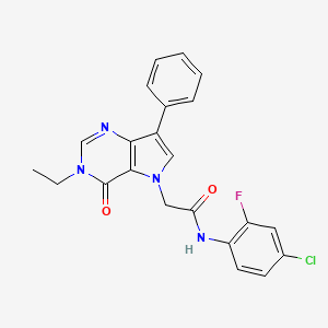 molecular formula C22H18ClFN4O2 B6586966 N-(4-chloro-2-fluorophenyl)-2-{3-ethyl-4-oxo-7-phenyl-3H,4H,5H-pyrrolo[3,2-d]pyrimidin-5-yl}acetamide CAS No. 1251692-72-4