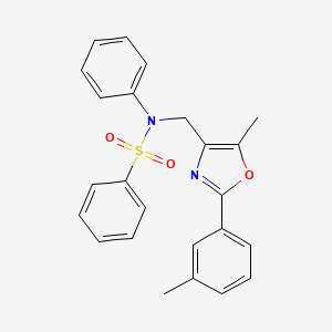 molecular formula C24H22N2O3S B6586995 N-{[5-methyl-2-(3-methylphenyl)-1,3-oxazol-4-yl]methyl}-N-phenylbenzenesulfonamide CAS No. 1251614-60-4
