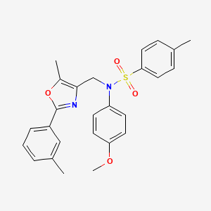 molecular formula C26H26N2O4S B6586999 N-(4-methoxyphenyl)-4-methyl-N-{[5-methyl-2-(3-methylphenyl)-1,3-oxazol-4-yl]methyl}benzene-1-sulfonamide CAS No. 1251553-26-0