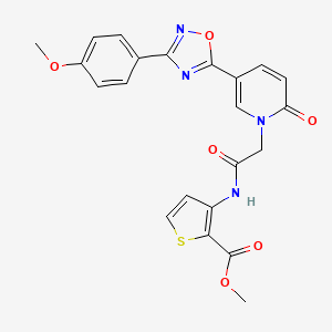 methyl 3-(2-{5-[3-(4-methoxyphenyl)-1,2,4-oxadiazol-5-yl]-2-oxo-1,2-dihydropyridin-1-yl}acetamido)thiophene-2-carboxylate