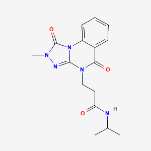 molecular formula C16H19N5O3 B6587026 3-{2-methyl-1,5-dioxo-1H,2H,4H,5H-[1,2,4]triazolo[4,3-a]quinazolin-4-yl}-N-(propan-2-yl)propanamide CAS No. 1113105-06-8