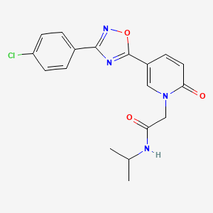 molecular formula C18H17ClN4O3 B6587030 2-{5-[3-(4-chlorophenyl)-1,2,4-oxadiazol-5-yl]-2-oxo-1,2-dihydropyridin-1-yl}-N-(propan-2-yl)acetamide CAS No. 1112440-66-0