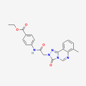 molecular formula C21H19N5O4 B6587063 ethyl 4-(2-{7-methyl-3-oxo-2H,3H-[1,2,4]triazolo[4,3-c]quinazolin-2-yl}acetamido)benzoate CAS No. 1206990-97-7