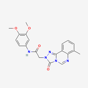 molecular formula C20H19N5O4 B6587064 N-(3,4-dimethoxyphenyl)-2-{7-methyl-3-oxo-2H,3H-[1,2,4]triazolo[4,3-c]quinazolin-2-yl}acetamide CAS No. 1206990-84-2