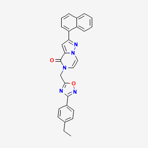molecular formula C27H21N5O2 B6587111 5-{[3-(4-ethylphenyl)-1,2,4-oxadiazol-5-yl]methyl}-2-(naphthalen-1-yl)-4H,5H-pyrazolo[1,5-a]pyrazin-4-one CAS No. 1207057-81-5