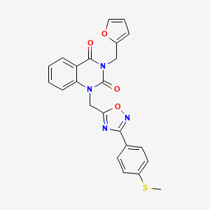 molecular formula C23H18N4O4S B6587119 3-[(furan-2-yl)methyl]-1-({3-[4-(methylsulfanyl)phenyl]-1,2,4-oxadiazol-5-yl}methyl)-1,2,3,4-tetrahydroquinazoline-2,4-dione CAS No. 1206992-89-3