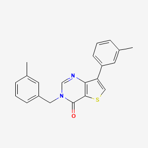 molecular formula C21H18N2OS B6587126 7-(3-methylphenyl)-3-[(3-methylphenyl)methyl]-3H,4H-thieno[3,2-d]pyrimidin-4-one CAS No. 1206989-01-6