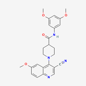 molecular formula C25H26N4O4 B6587131 1-(3-cyano-6-methoxyquinolin-4-yl)-N-(3,5-dimethoxyphenyl)piperidine-4-carboxamide CAS No. 1207047-78-6