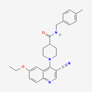 molecular formula C26H28N4O2 B6587153 1-(3-cyano-6-ethoxyquinolin-4-yl)-N-[(4-methylphenyl)methyl]piperidine-4-carboxamide CAS No. 1226445-03-9