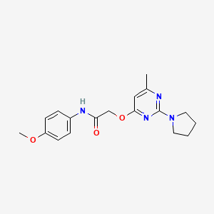molecular formula C18H22N4O3 B6587174 N-(4-methoxyphenyl)-2-{[6-methyl-2-(pyrrolidin-1-yl)pyrimidin-4-yl]oxy}acetamide CAS No. 1030097-17-6