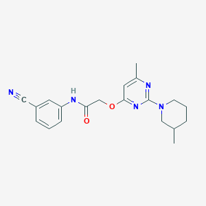 molecular formula C20H23N5O2 B6587211 N-(3-cyanophenyl)-2-{[6-methyl-2-(3-methylpiperidin-1-yl)pyrimidin-4-yl]oxy}acetamide CAS No. 1226438-41-0