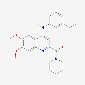 molecular formula C25H29N3O3 B6587216 N-(3-ethylphenyl)-6,7-dimethoxy-2-(piperidine-1-carbonyl)quinolin-4-amine CAS No. 1226428-98-3