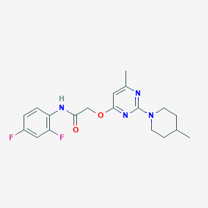 molecular formula C19H22F2N4O2 B6587231 N-(2,4-difluorophenyl)-2-{[6-methyl-2-(4-methylpiperidin-1-yl)pyrimidin-4-yl]oxy}acetamide CAS No. 1226459-12-6